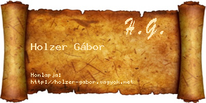 Holzer Gábor névjegykártya
